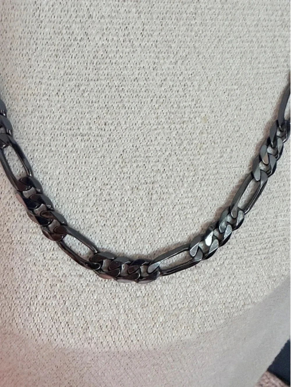 Gunmetal Black Figaro Link Chain Necklace for Men and Women